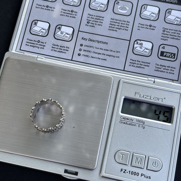 Sterling Silver 925 Crown Wide Band Ring Gothic Medieval Style Adjustable NWOT - Picture 7 of 8